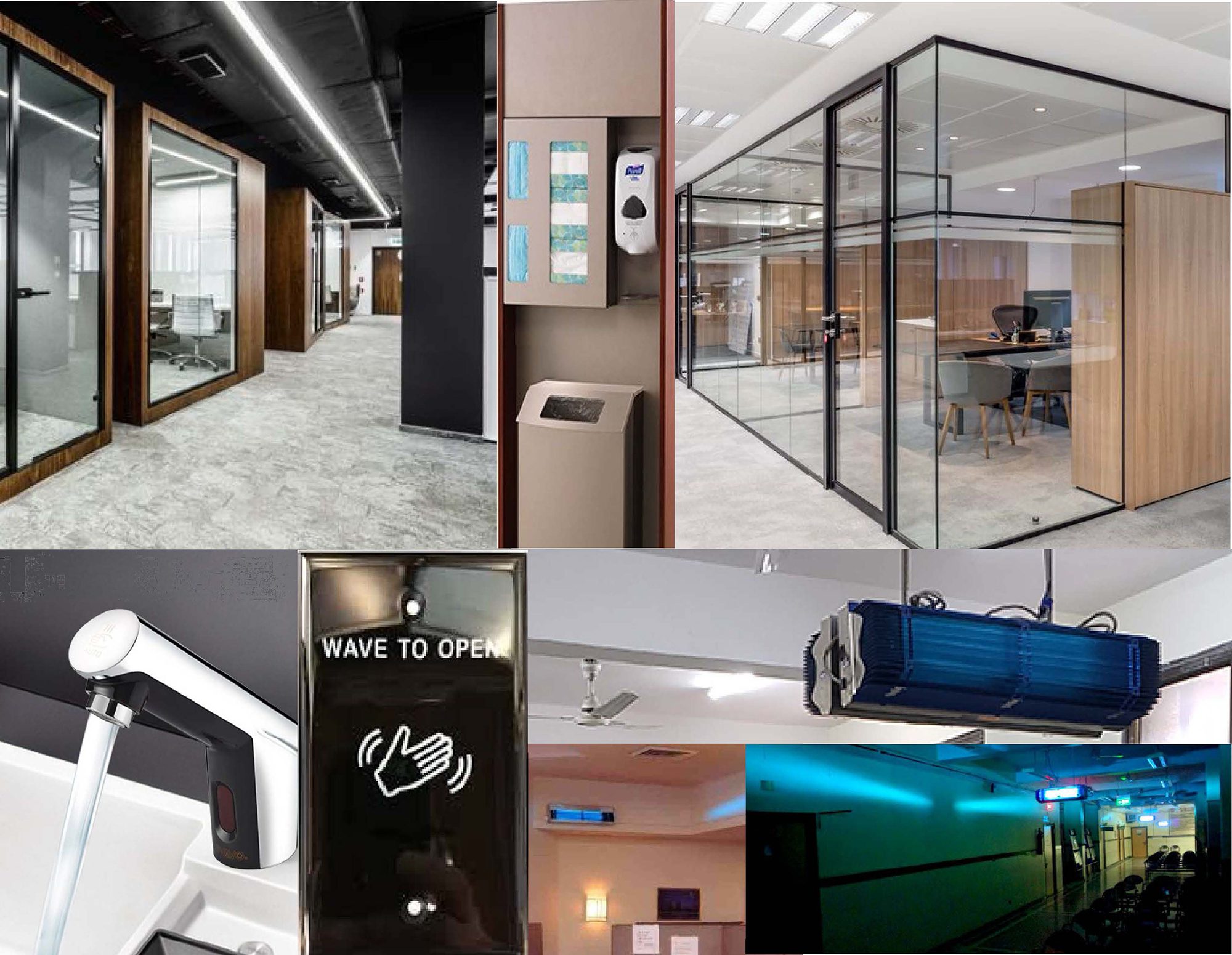 Collage of office spaces